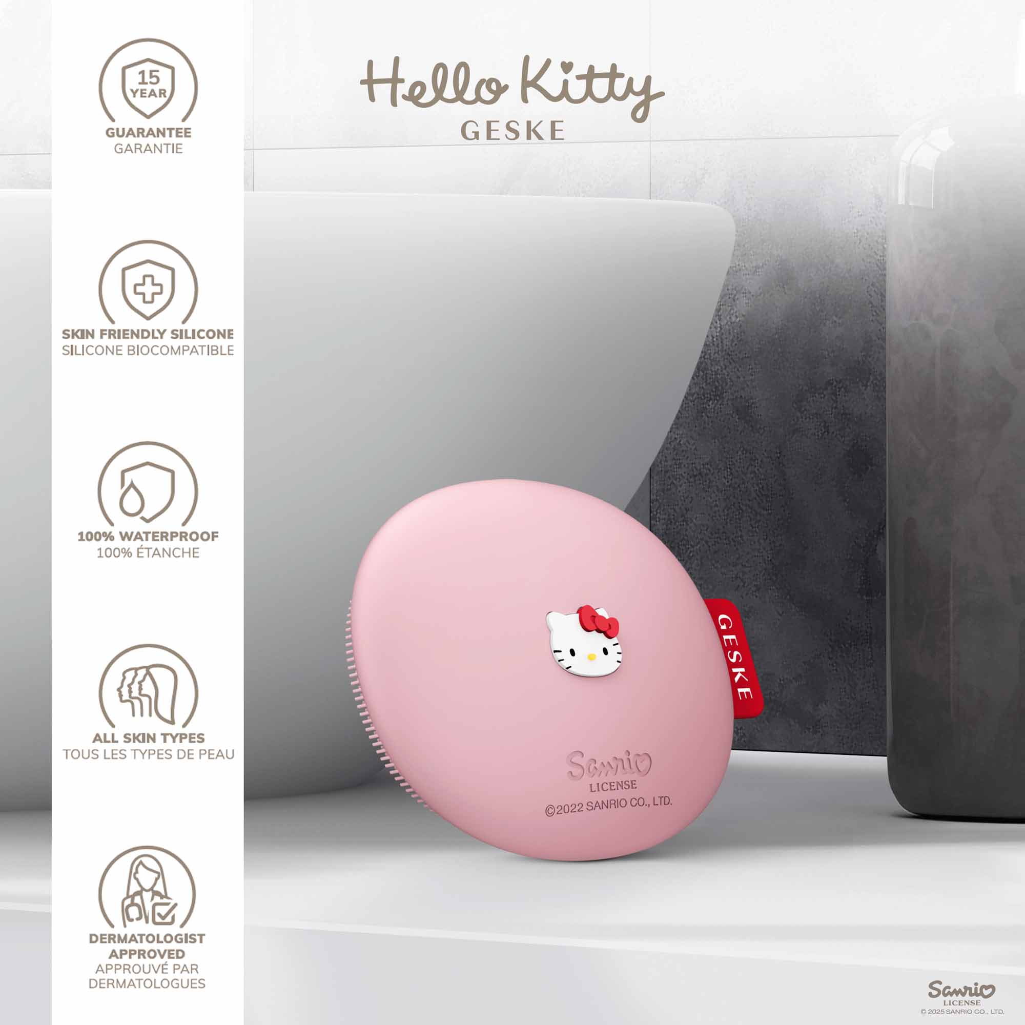 Facial Brush - 4 em 1 - Hello Kitty Pink