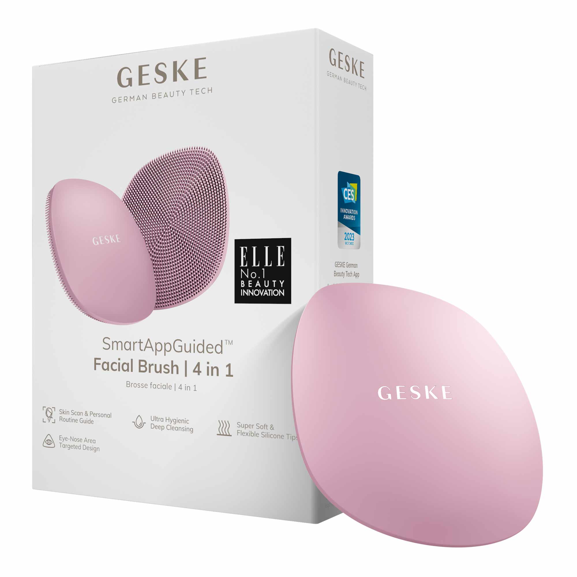 Cepillo facial rosa 4 en 1
