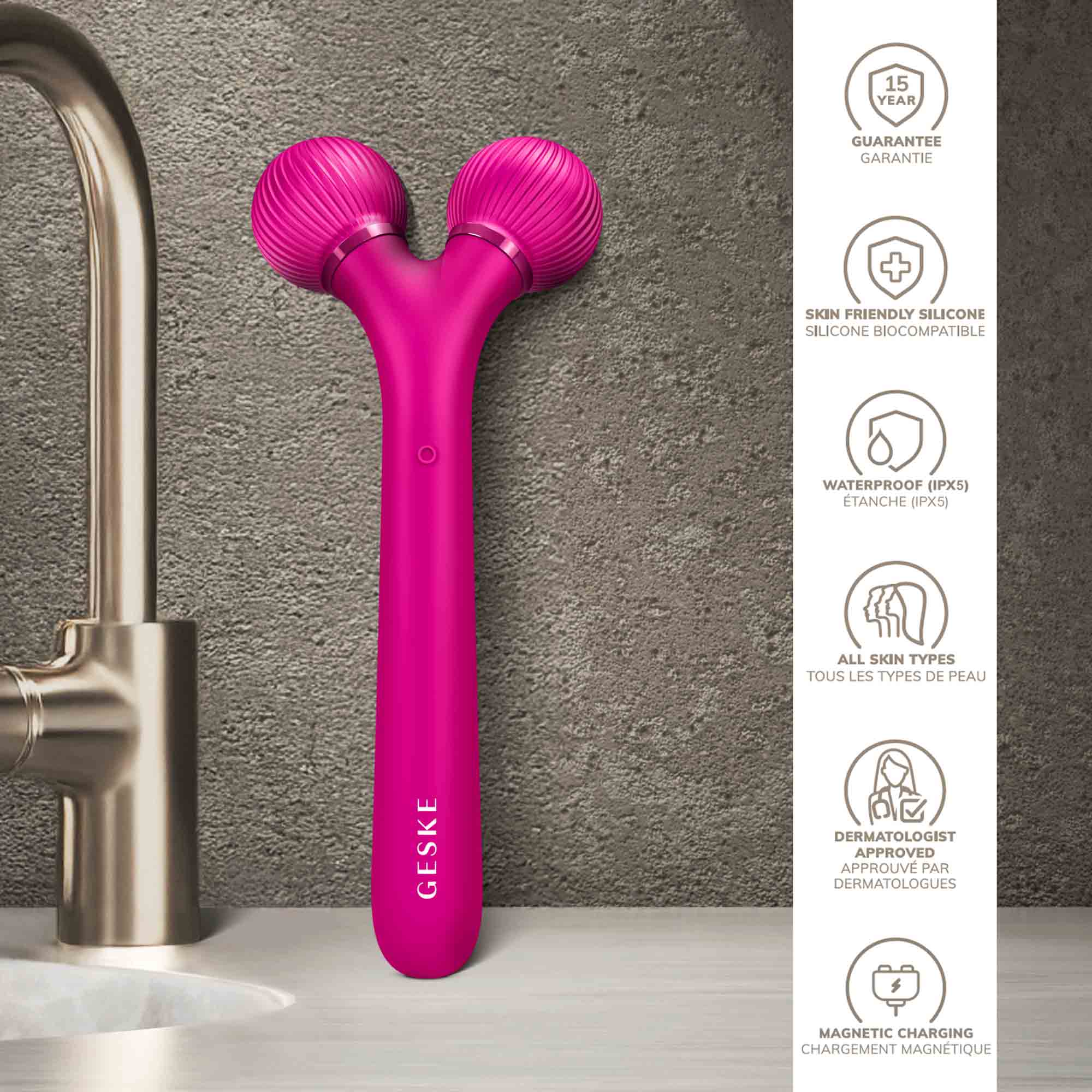 Sonic Facial Roller 4 em 1 Magenta