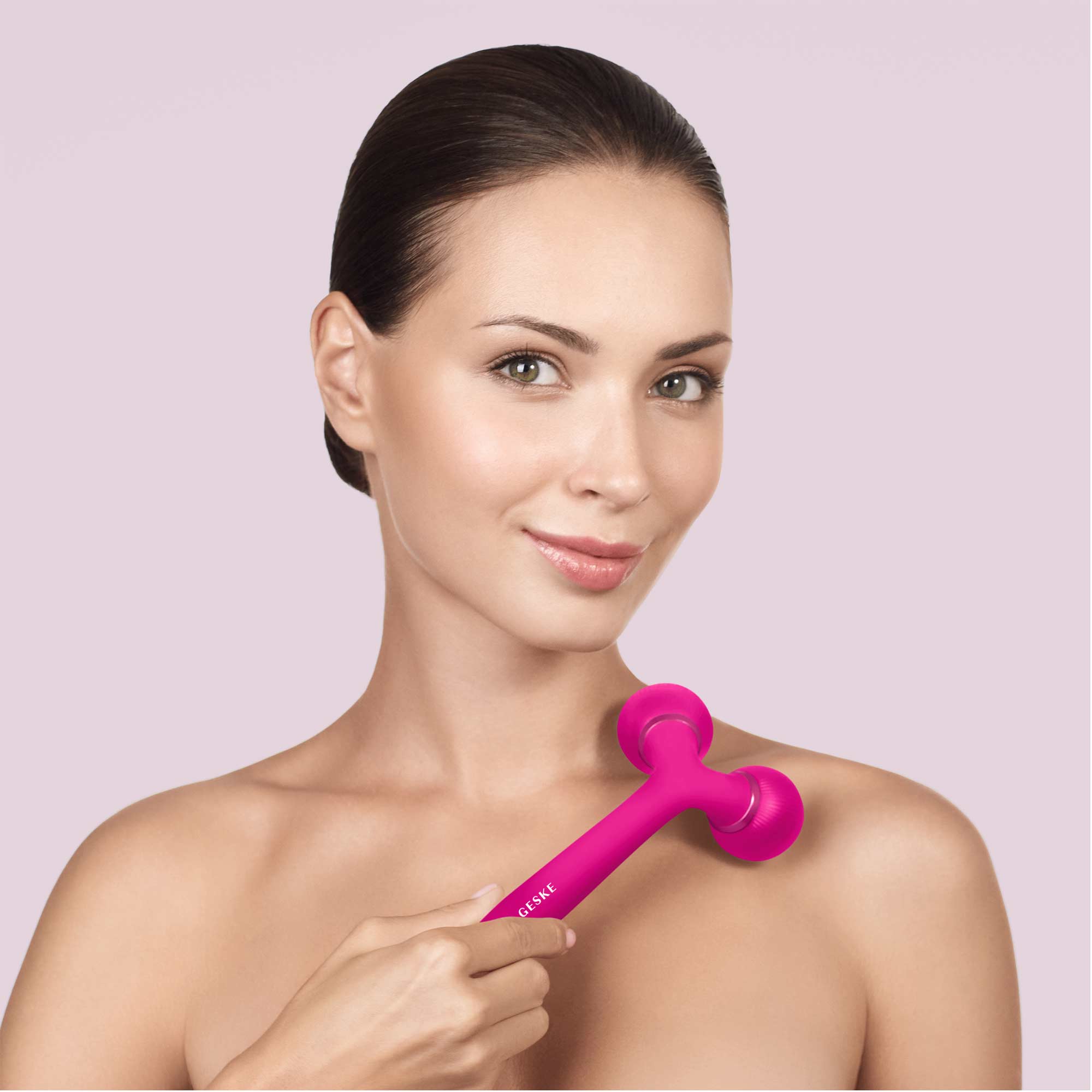 Rodillo facial y corporal sónico 4 en 1 magenta