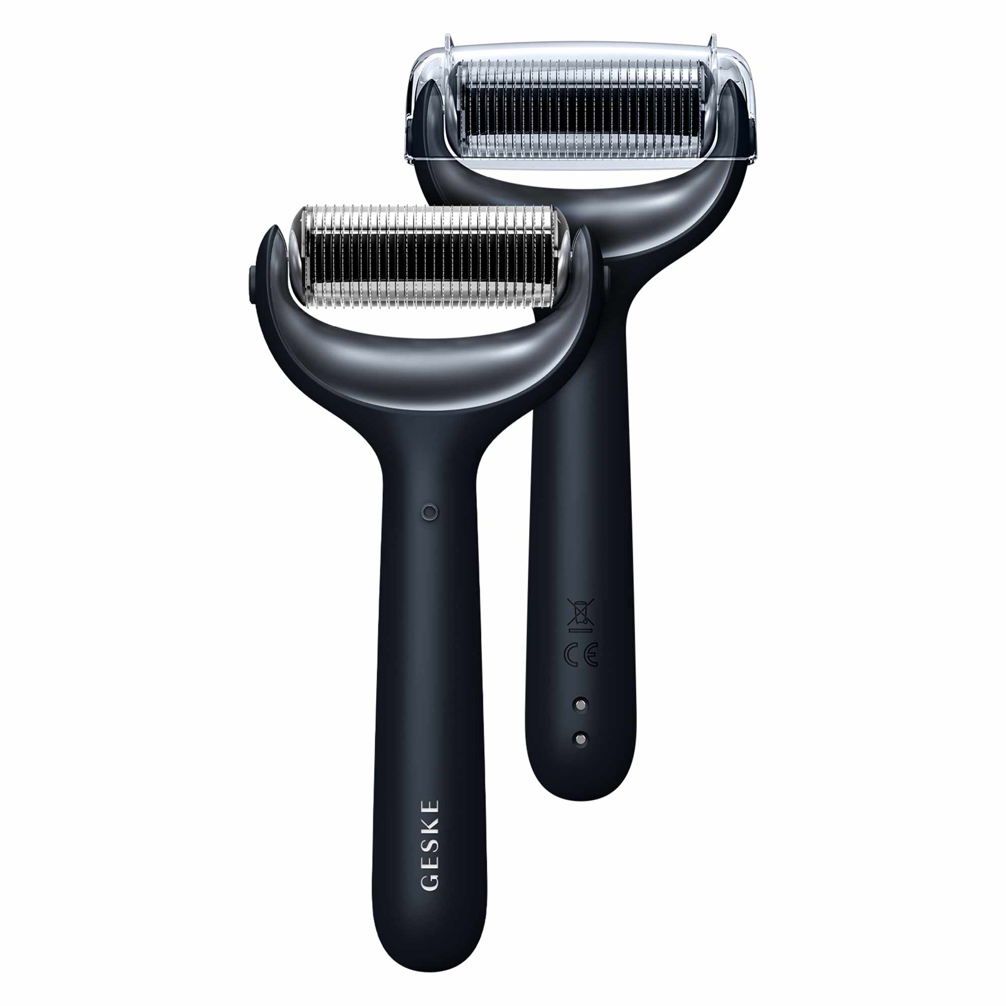 Rodillo facial y corporal con microagujas 9 en 1, color negro