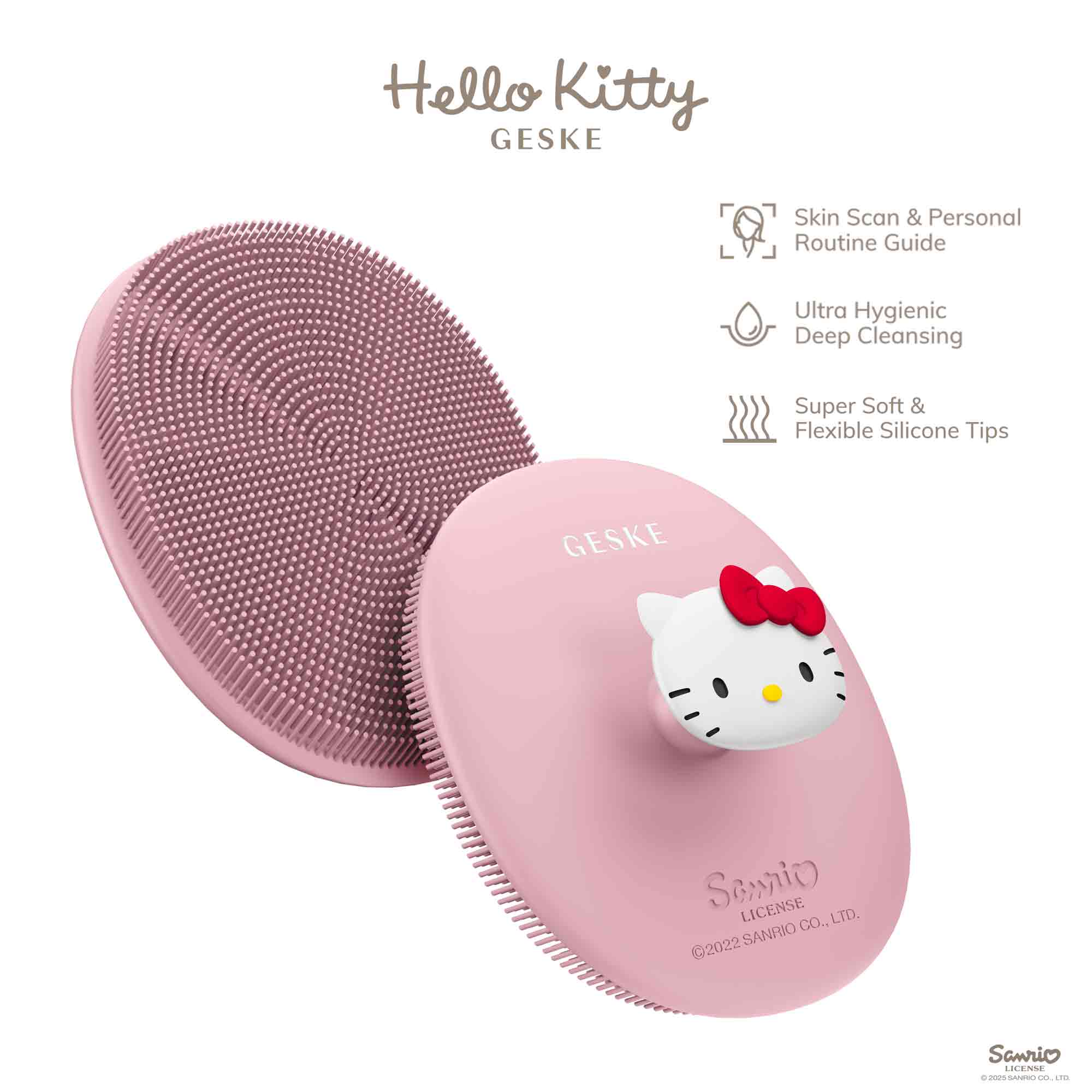 Facial Brush - 3 em 1 - Hello Kitty Pink