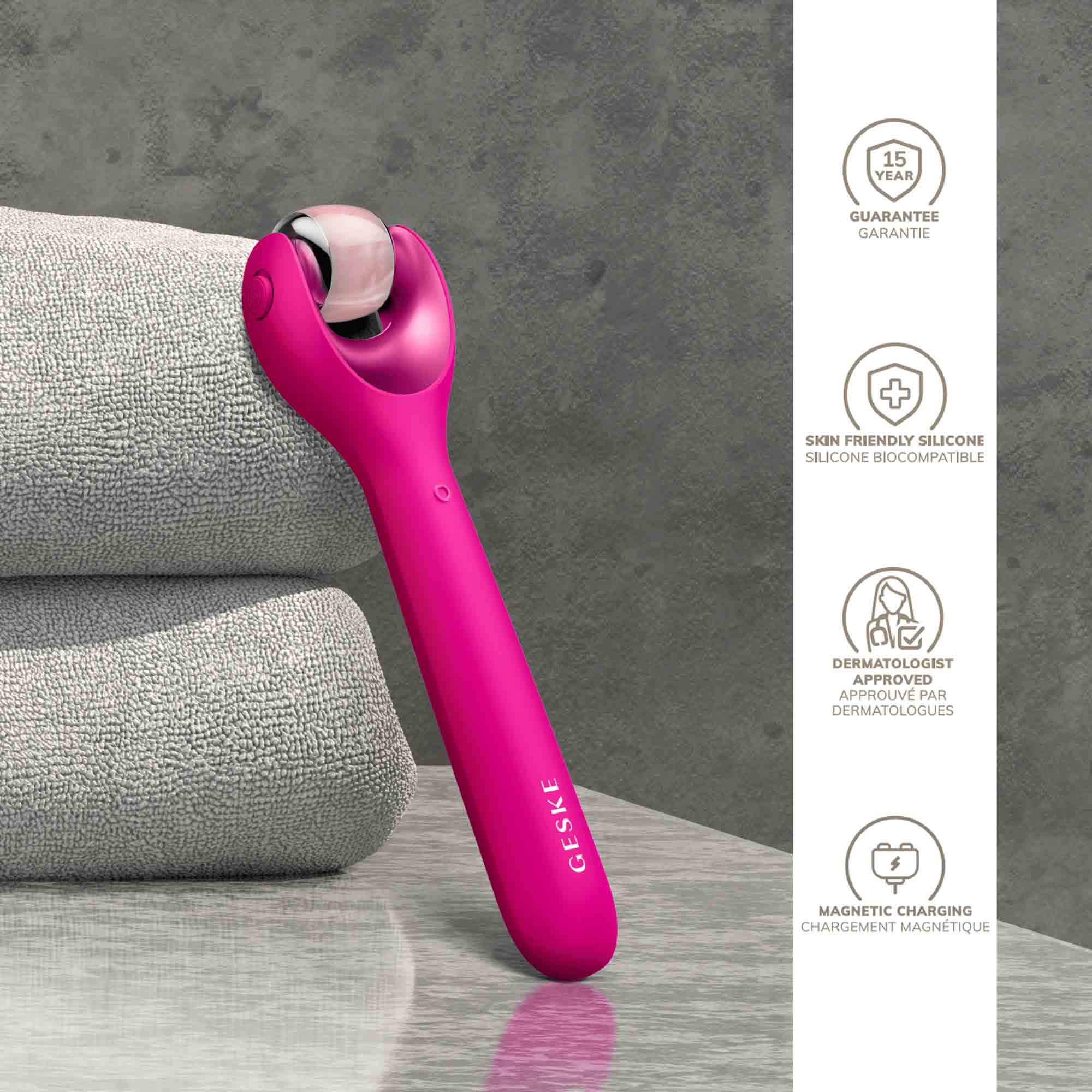 MicroNeedle Face Roller - 9 em 1 - Magenta