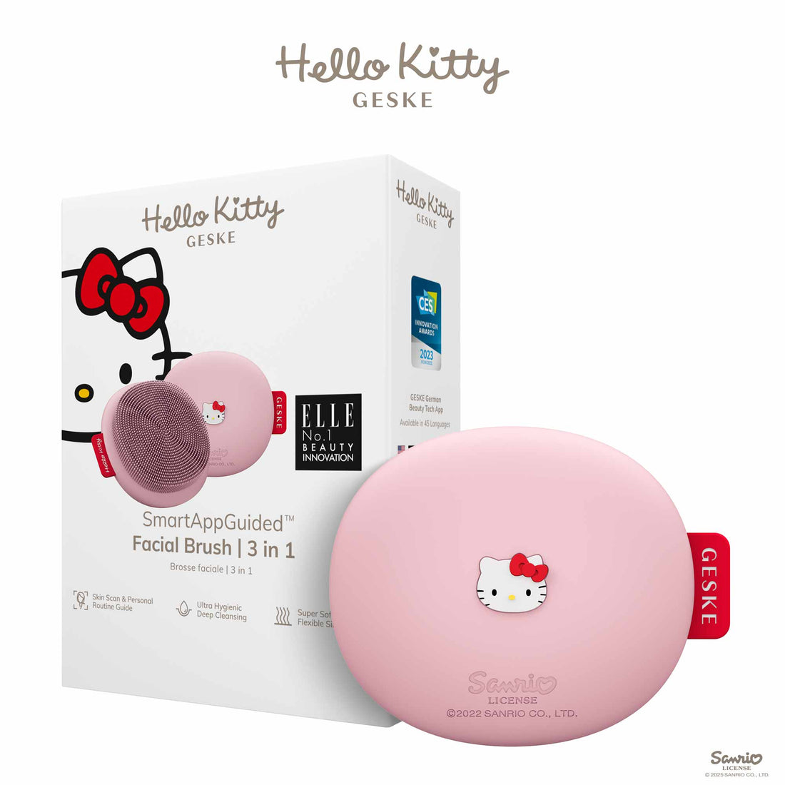 Facial Brush - 4 in 1 - Hello Kitty Pink