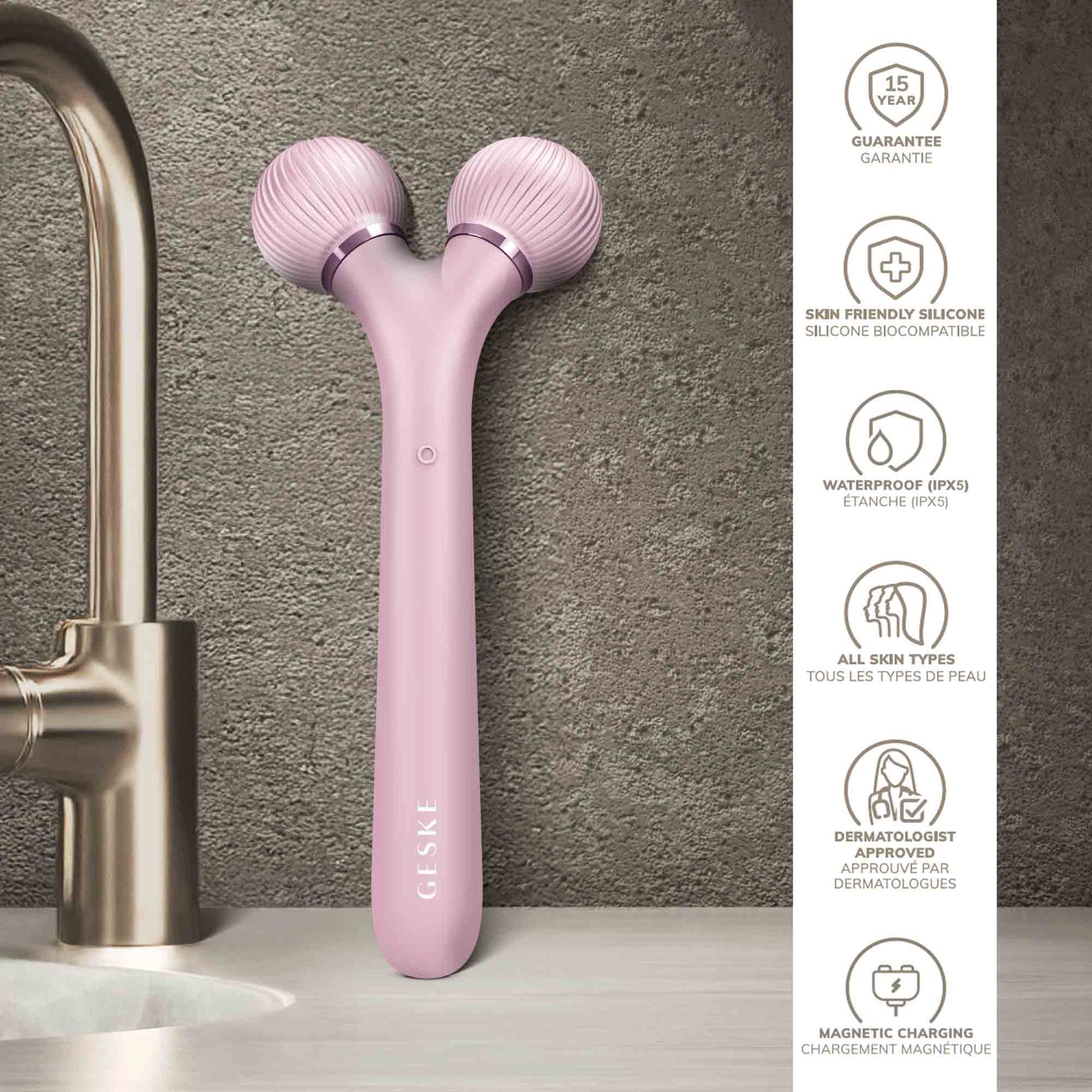 Sonic Facial Roller 4 em 1 Pink