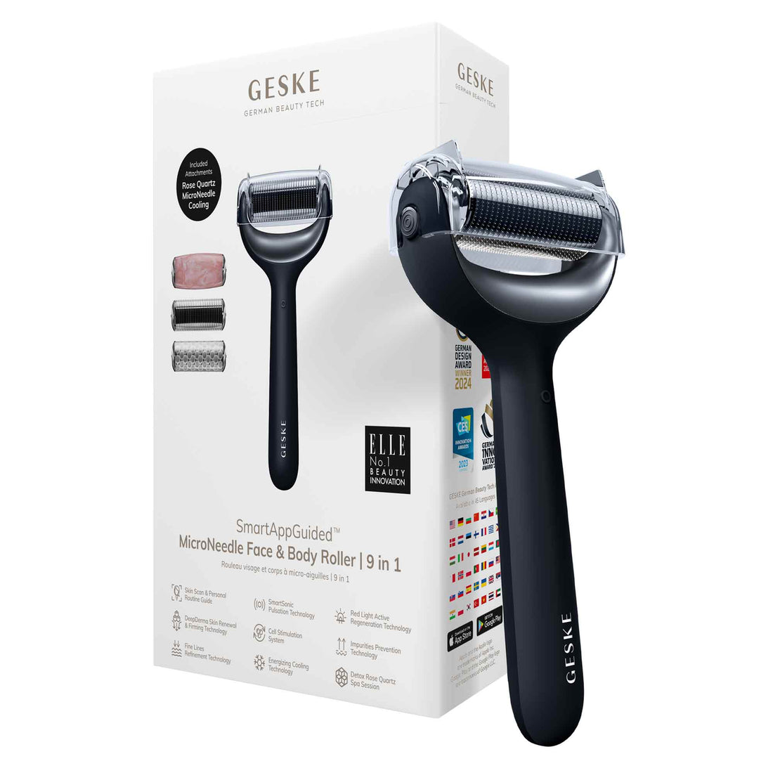 MicroNeedle Face &amp;amp; Body Roller 9 in 1 Black