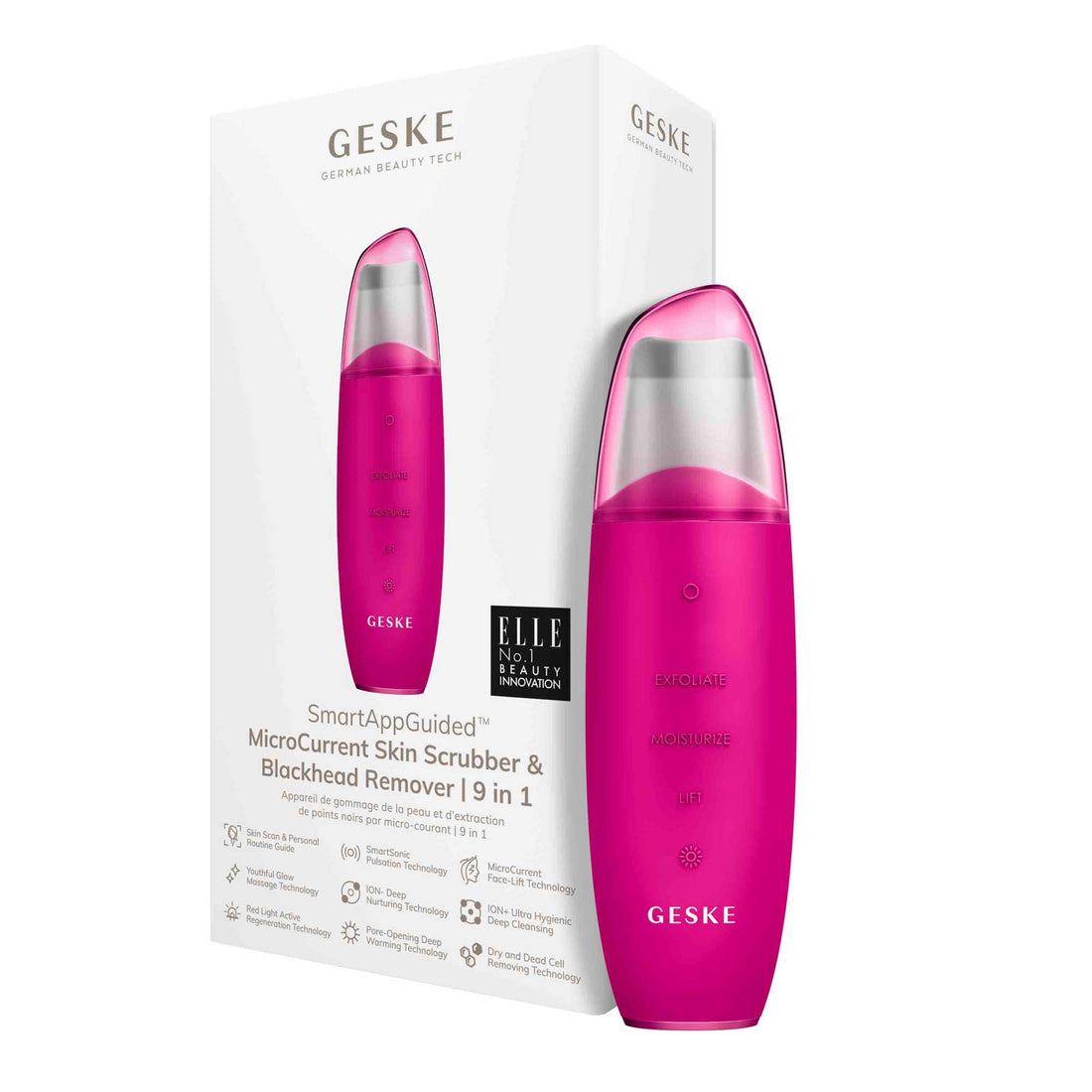 MicroCurrent Skin Scrubber & Blackhead Remover - 9 em 1 - Pink