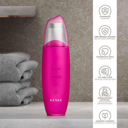 MicroCurrent Skin Scrubber &amp; Blackhead Remover - 9 em 1 - Pink