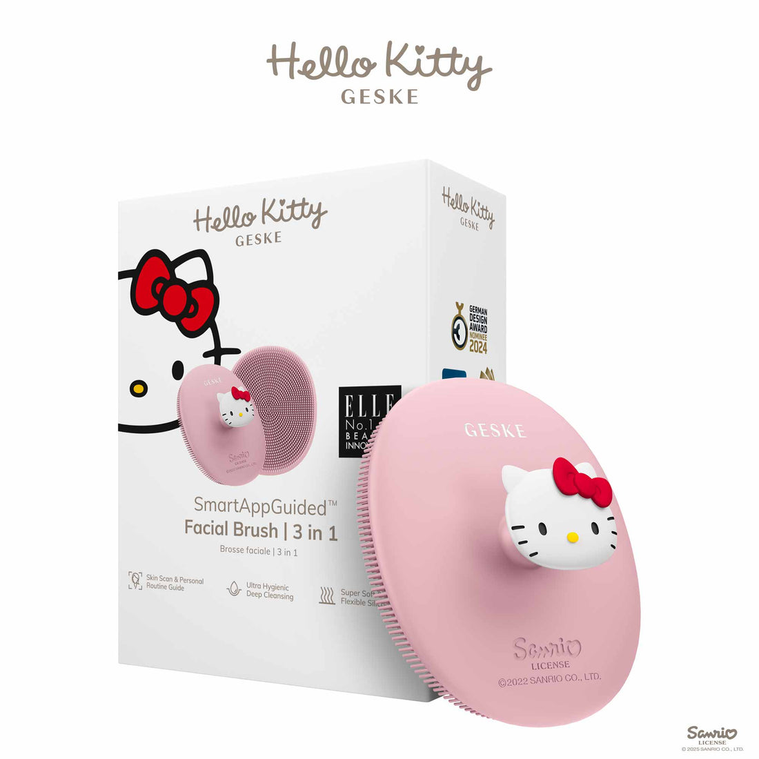 Facial Brush - 3 in 1 - Hello Kitty Pink