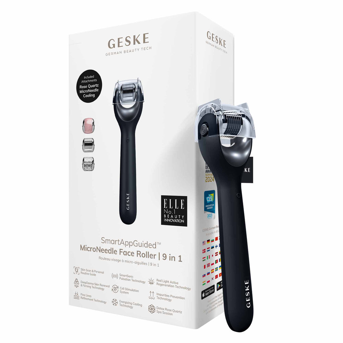 MicroNeedle Face Roller 9 em 1 Black