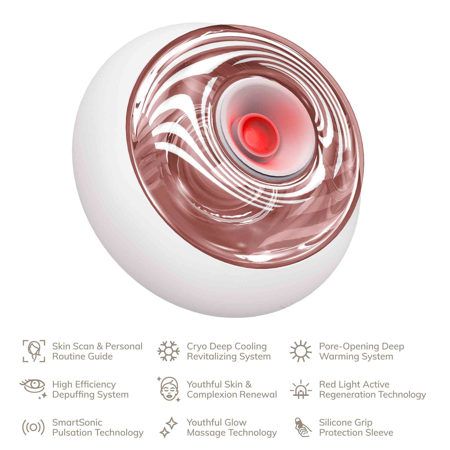 Sonic Cool &amp; Warm Face and Body Massager - 9 em 1 - Starlight