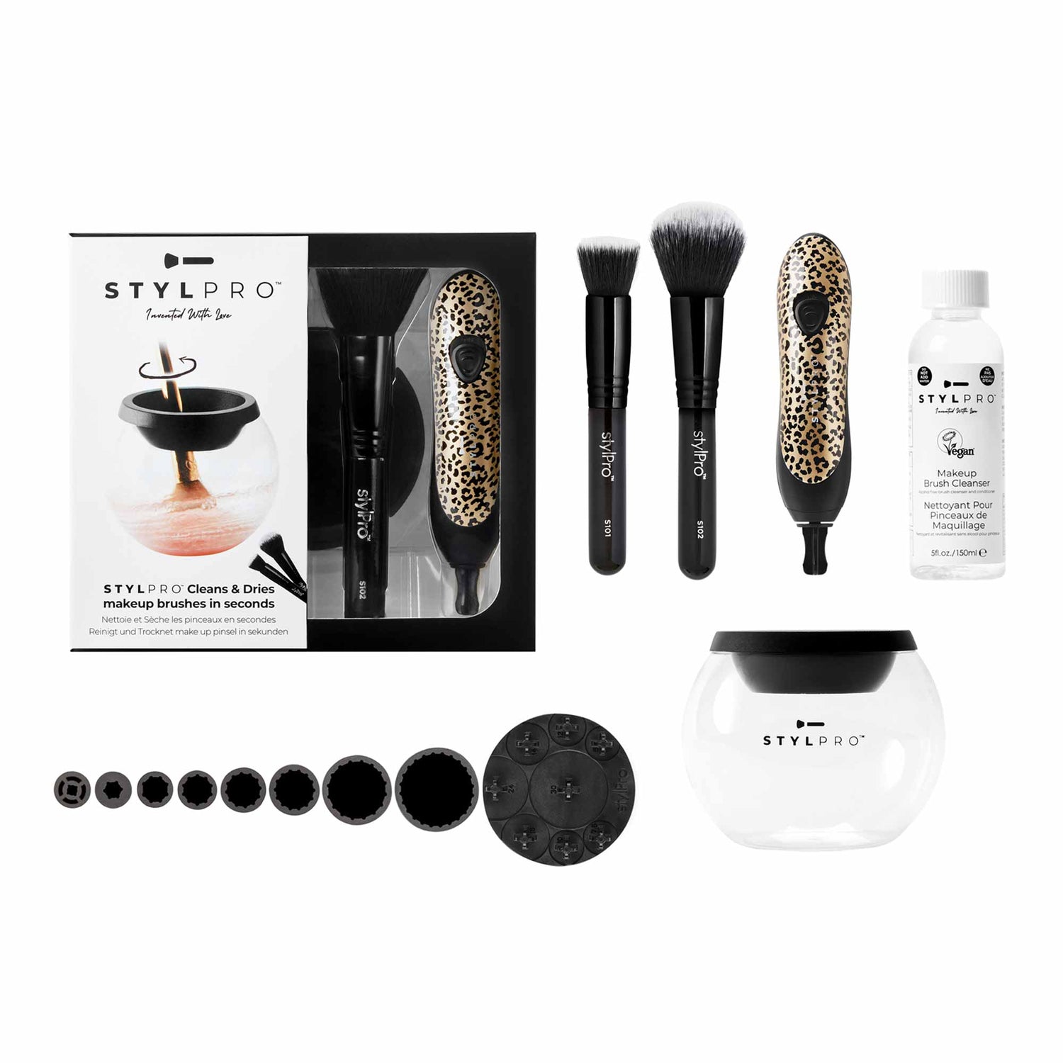 Brush Cleaning Accessory Gift Set - Cheetah