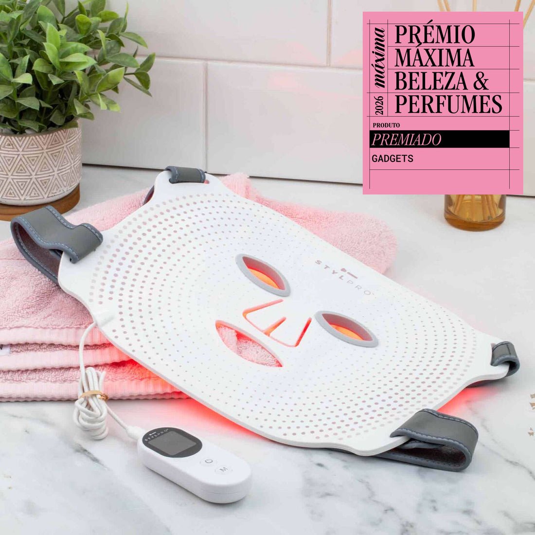 Máscara facial LED de longitud de onda StylPro con luz roja y azul